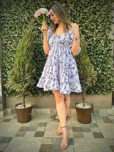 Lavender Floral Summer Dress