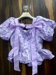 Lilac Bow Tie Top