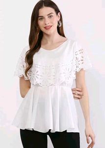Cut Work Fashionable Trendy Falared Top