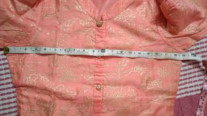 Peach Kurta Palazzo Set For Girls