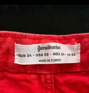 Red Denim Shorts