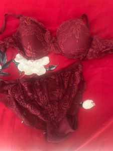 Burgundy Lace Lingerie Set