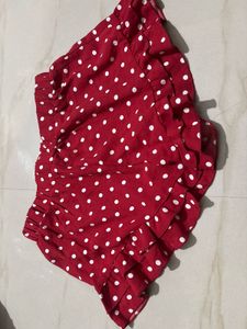 Red Polka Dot Ruffle Shorts