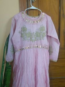 Pink Embellished Anarkali Dress