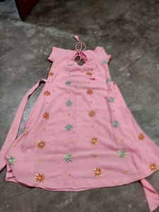 Pink Floral Kurta