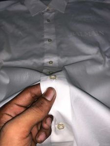 Balmain White Button-Down Shirt