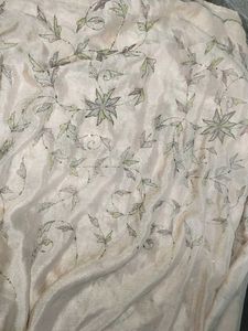 Cream Colour Embroidered Saree