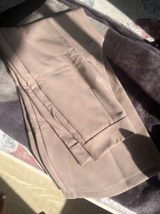 Elegant Beige Wide Leg Pants
