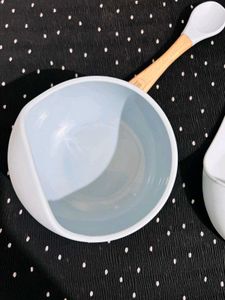 Kids Station Silicone Bib With Bowl Spoon For Baby
