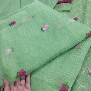 Kota Doria Embroidered Suit