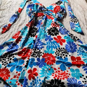 Floral Vibe Wrap Dress – Free Size