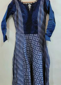 Blue Anarkali Full Length Dress with Duppata Women