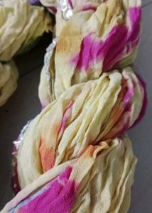 Tie-Dye Dupatta with Silver Lace