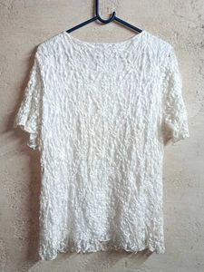 FOREVER Stylish Lace Top Layered White
