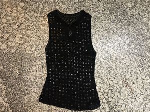 Y2k Black Sequence Sleeveless Tank Top
