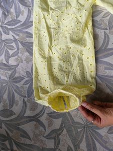 Yellow Eyelet top