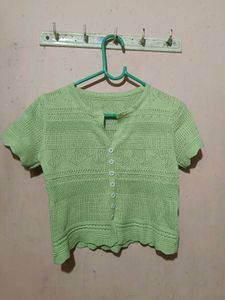 Green Crop Top