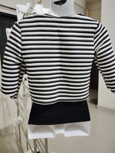 Striped Black &amp; White Blazer