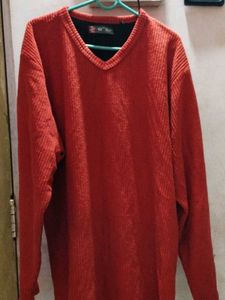 Red V-Neck Long Sleeve Sweater