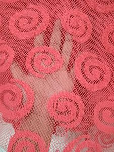 Woolen Net In Peach, Black And Green