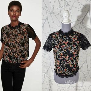 ZARA FLORAL Lace Embroidered TOP