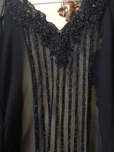 Black Net Shrag With Beautiful Design