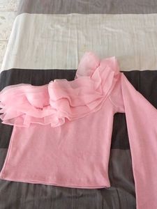 ruffle pink top