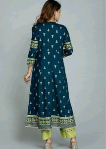 Elegant Green Printed Kurta and Duppatta