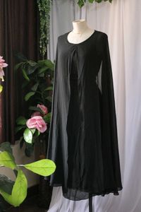 Elegant Black Cape Dress