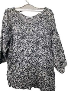 Korean Ethenic Print Tunic Top