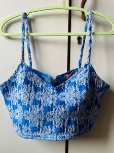 Blue Strap Crop Top 🦋