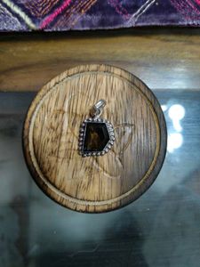 Smoky Quartz Stone Silver Toned Pendants