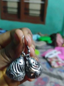 Silver Jhumka Earrings