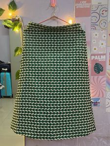Green Printed A Line skirt