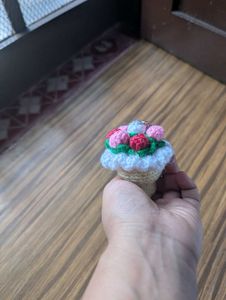 Crochet Floral Keychain