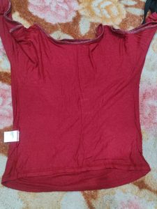 Brown &amp; Navy Plaid Wrap Top