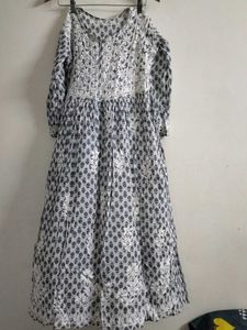 Chikankari White Elegant Printed Kurta