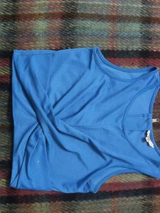 Blue Sleeveless Tank Crop Top