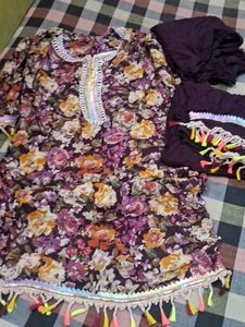 Floral Print Kurti Set