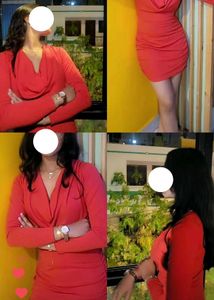 Coral Ruched Mini Dress