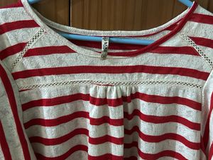 Red And White Stripped Top