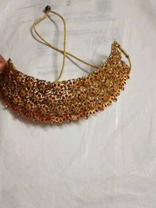Red &amp; Gold Floral Choker