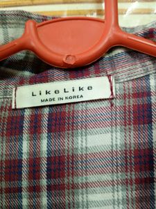 Burgundy Plaid Flannel Button-Up