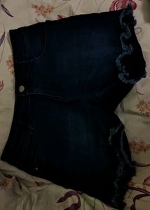 Dark Blue Denim Shorts