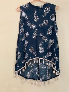 Pineapple Print Tassel Top