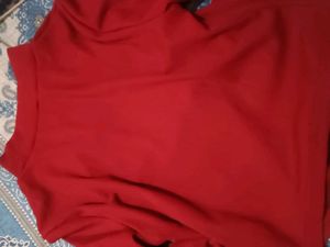Red Cut Out Fitted Top