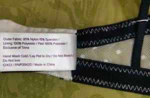 True&amp;Co.Black&amp;White Polka Dot/Lace Balconette Bra