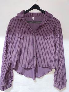 Striped Purple Crop T-shirt