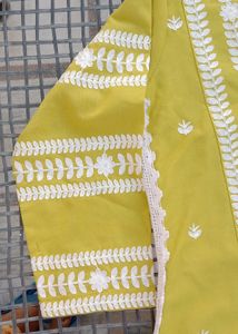 Yellow Embroidered Floral Top