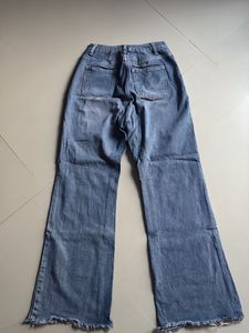 Flare Jeans with Frayed Hem